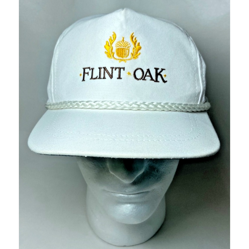 Flint Oak Hunting Club Hat Mens Vintage Adjustable La Mode 80s‎ 90s Cap Twill